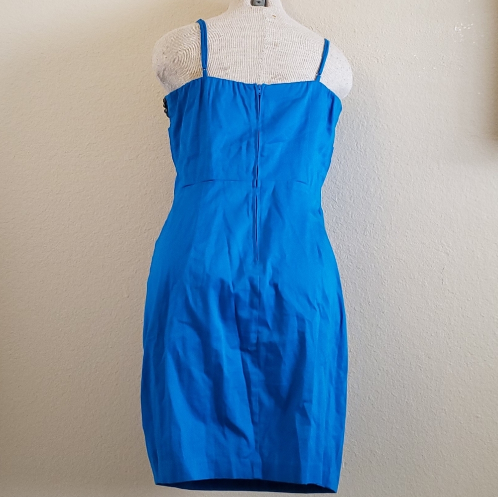 Bisou Bisou teal blue adjustable straps dress 14 - Picture 3 of 8